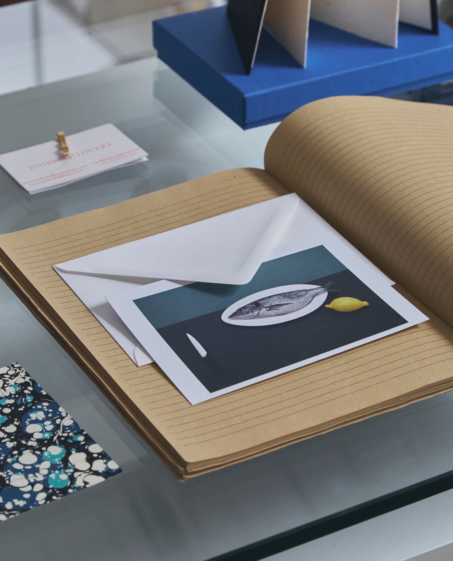 Fish, Knife and Lemon Card.